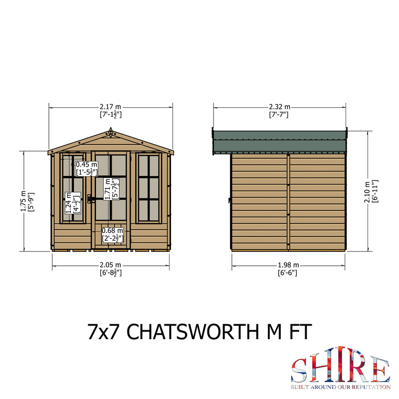 Shire Chatsworth Summerhouse (7x7) CHAT0707DSL-1AA 5060437981964