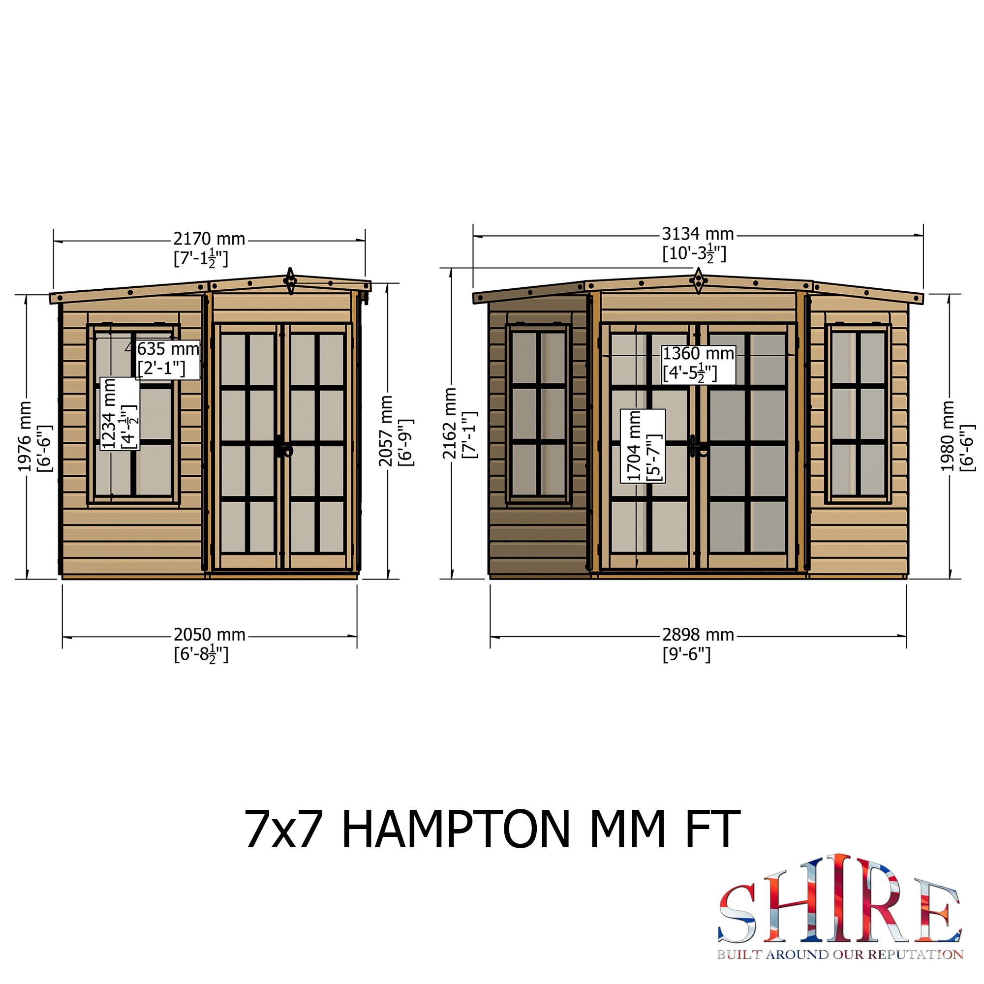 Shire Hampton Corner Summerhouse (7x7) HAMP0707DSL-1AA 5060437982015 - Outside Store