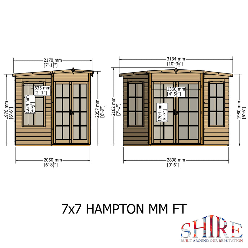 Shire Hampton Corner Summerhouse (7x7) HAMP0707DSL-1AA 5060437982015 - Outside Store