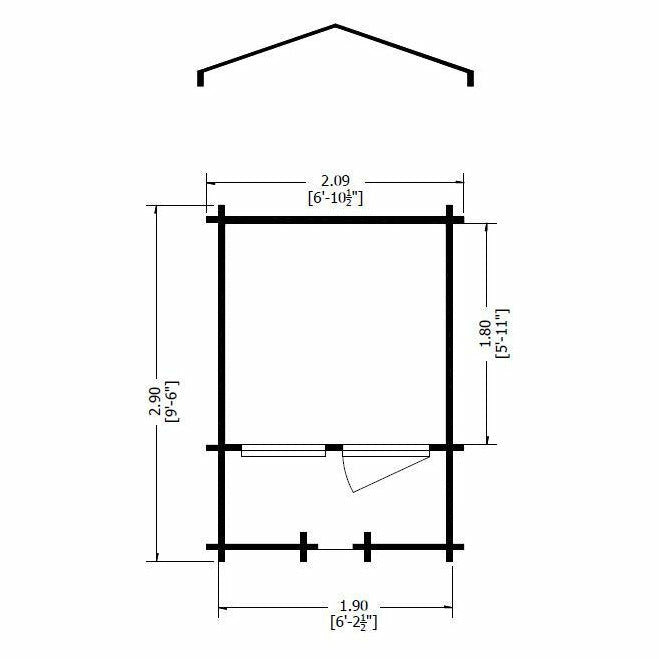 Shire Maulden With Veranda 19mm Log Cabin (7x7) MAUV0707L19-1AA  5060437984453 - Outside Store