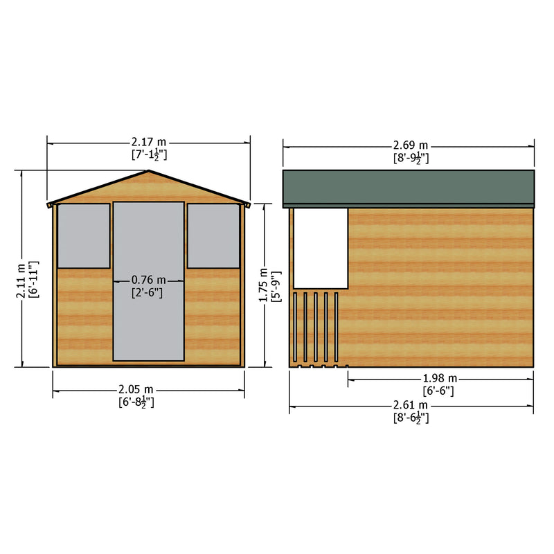 Shire Casita Shed + Veranda (7x7) CASV0707DSL-1AA 5060437987218 - Outside Store