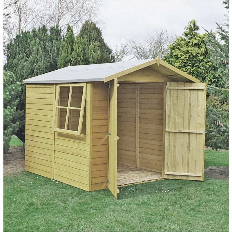 Shire Pressure Treated Overlap Shed Double Door (7x7) OVED0707POL-1AA 5060490130170 - Outside Store