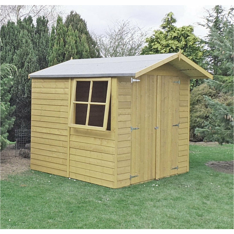 Shire Pressure Treated Overlap Shed Double Door (7x7) OVED0707POL-1AA 5060490130170 - Outside Store