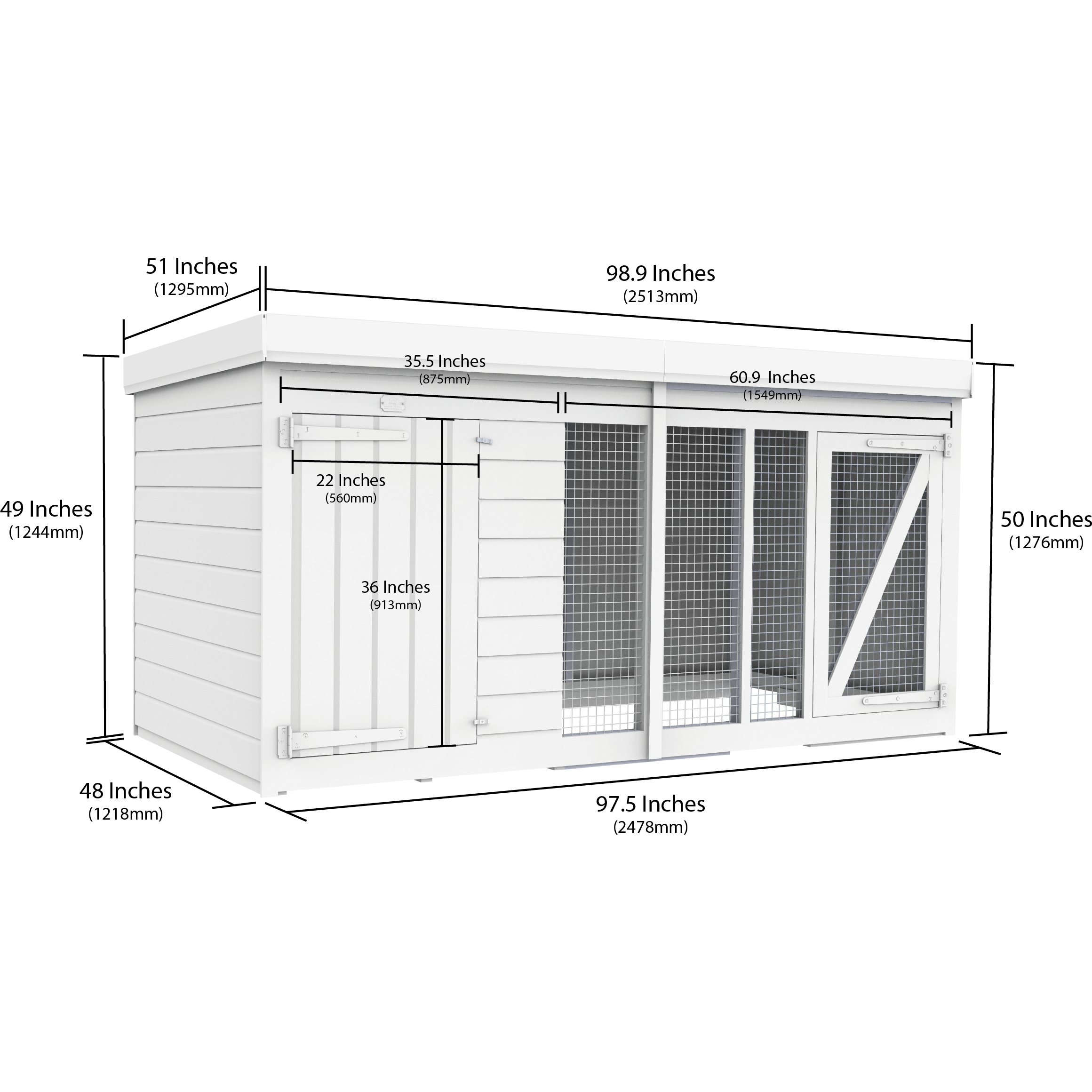 Total Sheds (8x4) Pressure Treated Dog Kennel and Run