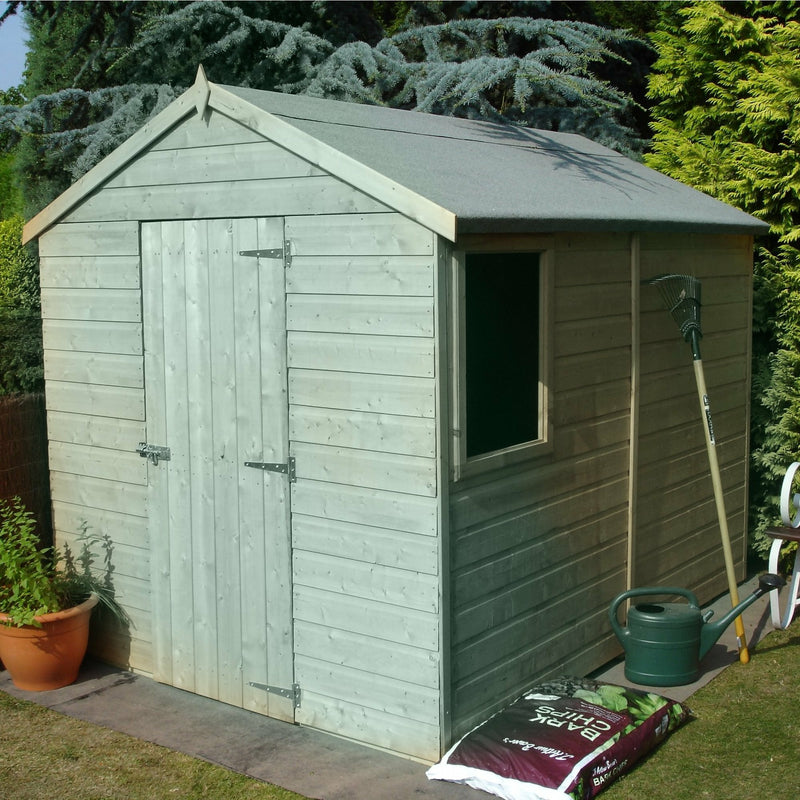 Shire Durham Pressure Treated Shiplap Range Shed Single Door (8x6) DURH0806PSL-1AA 5060490131153 - Outside Store