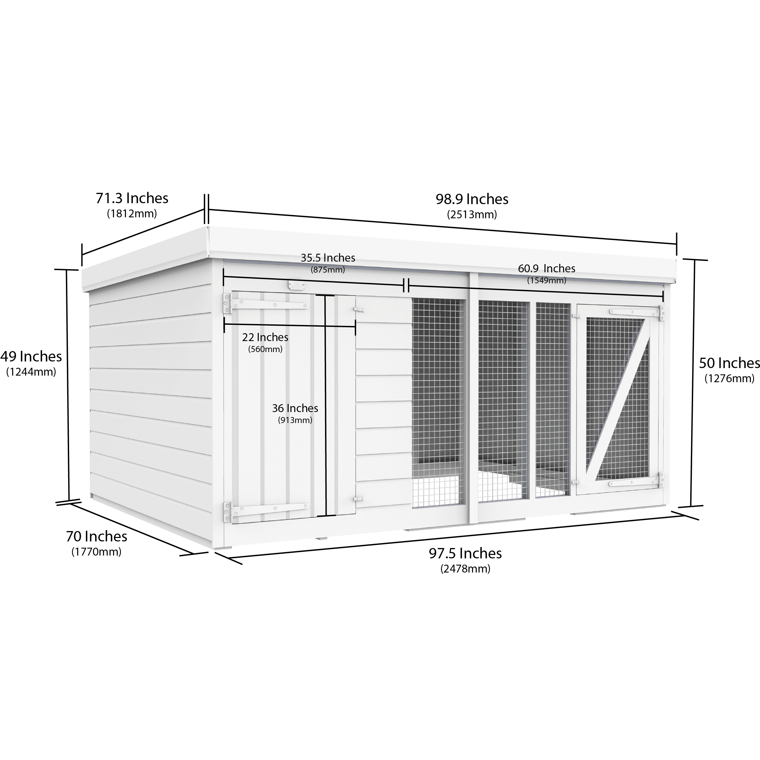 Total Sheds (8x6) Pressure Treated Dog Kennel and Run