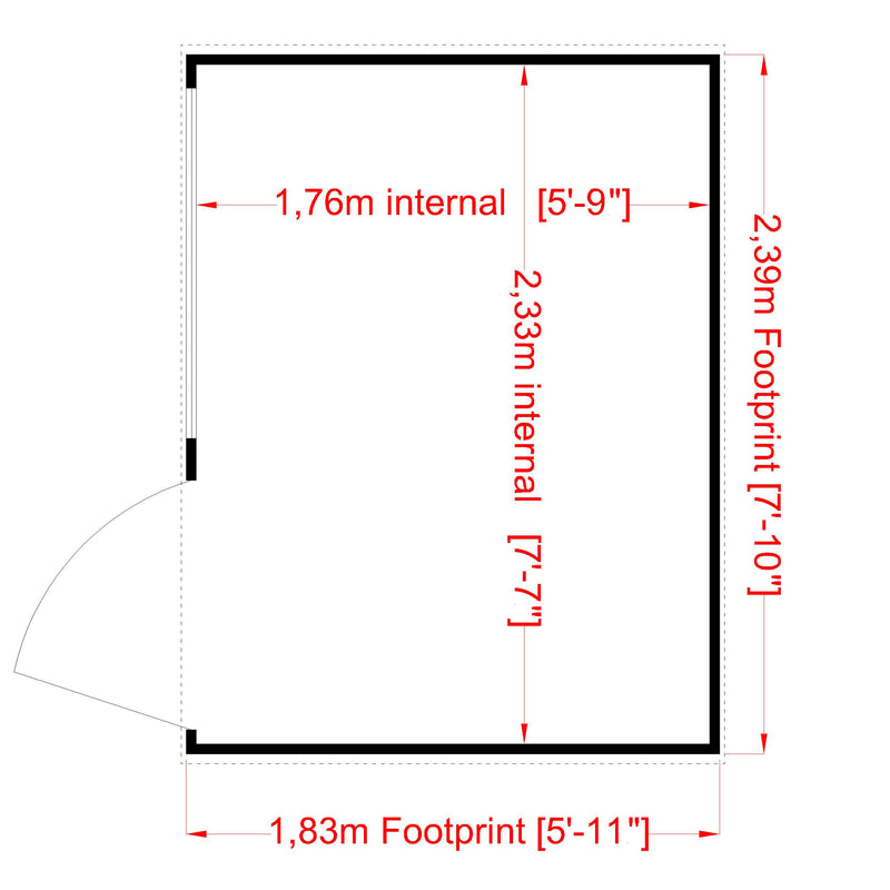 Shire Pent Shed (8x6) PENT0806DSL-1AA 5060437981797 - Outside Store