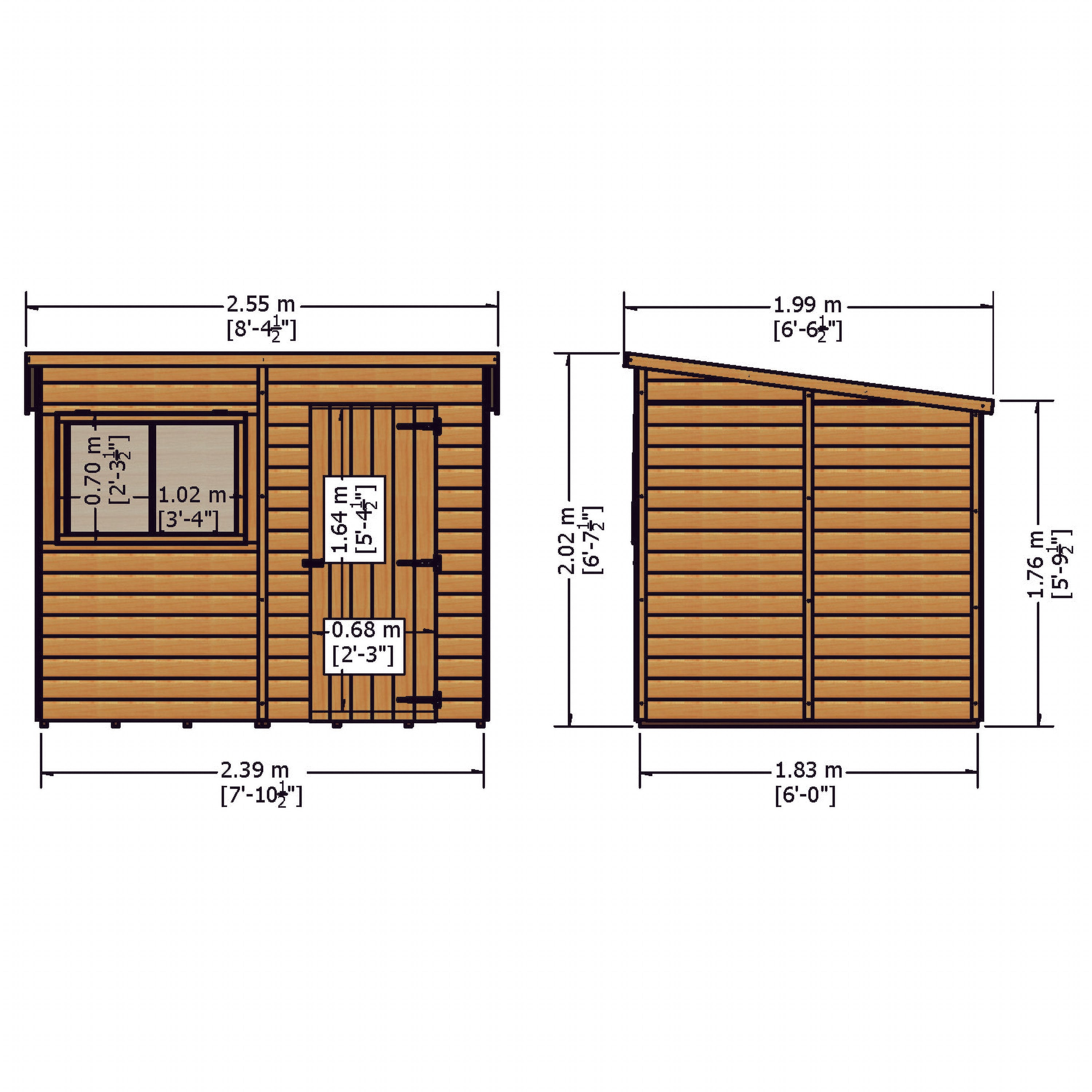 Shire Pent Shed (8x6) PENT0806DSL-1AA 5060437981797 - Outside Store