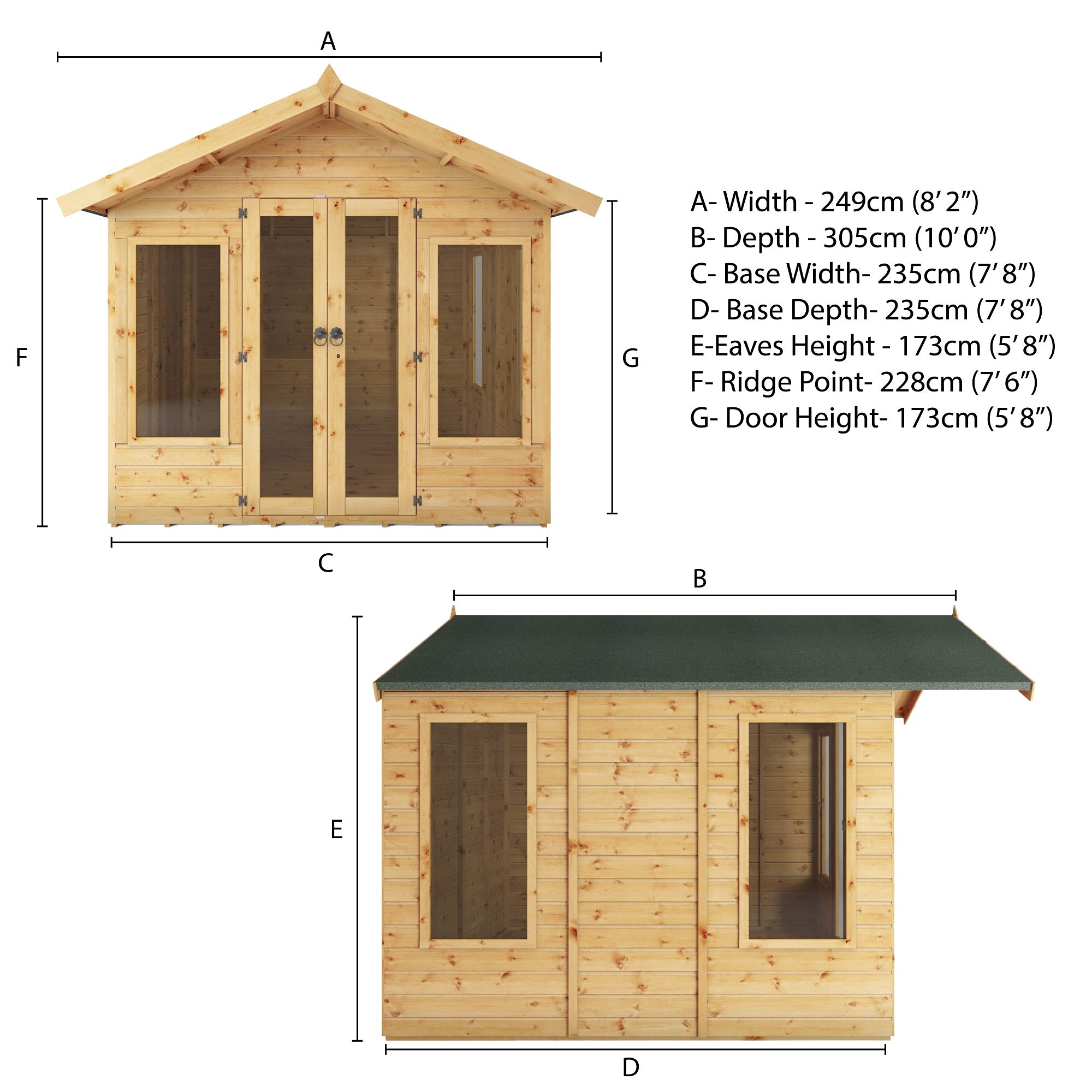 Mercia Premium Sussex Summerhouse (8x8) (SI-003-001-0085 - EAN 5029442006901)