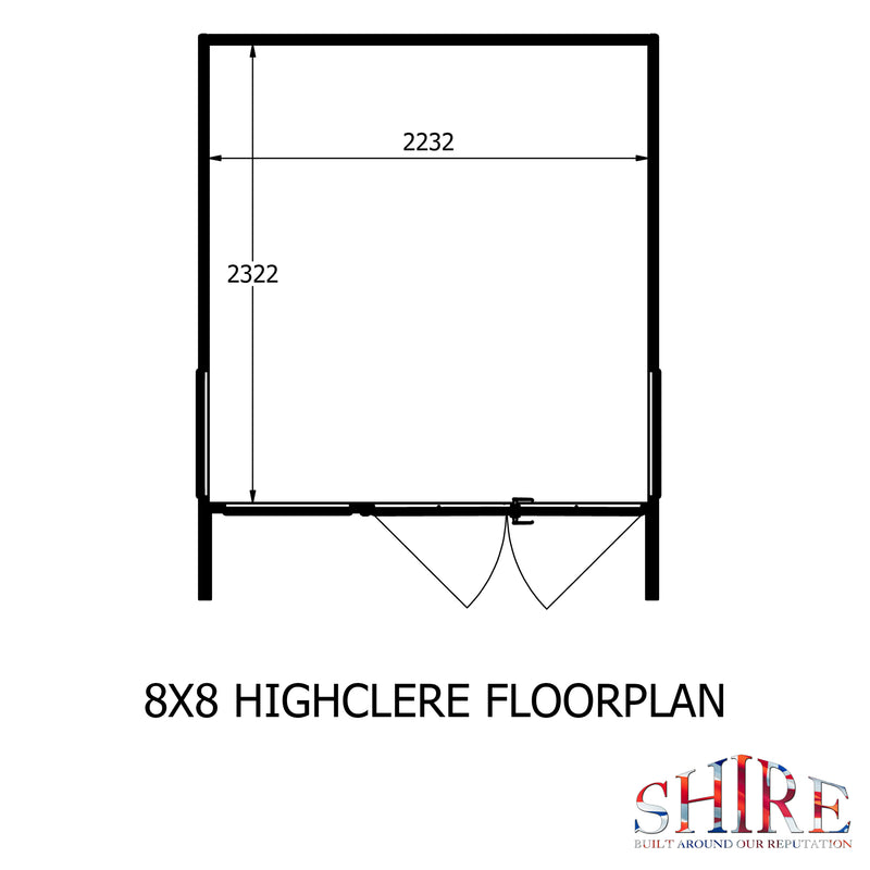 Shire Highclere Summerhouse (8x8) HIGH0808DSL-1AA 5060490131306