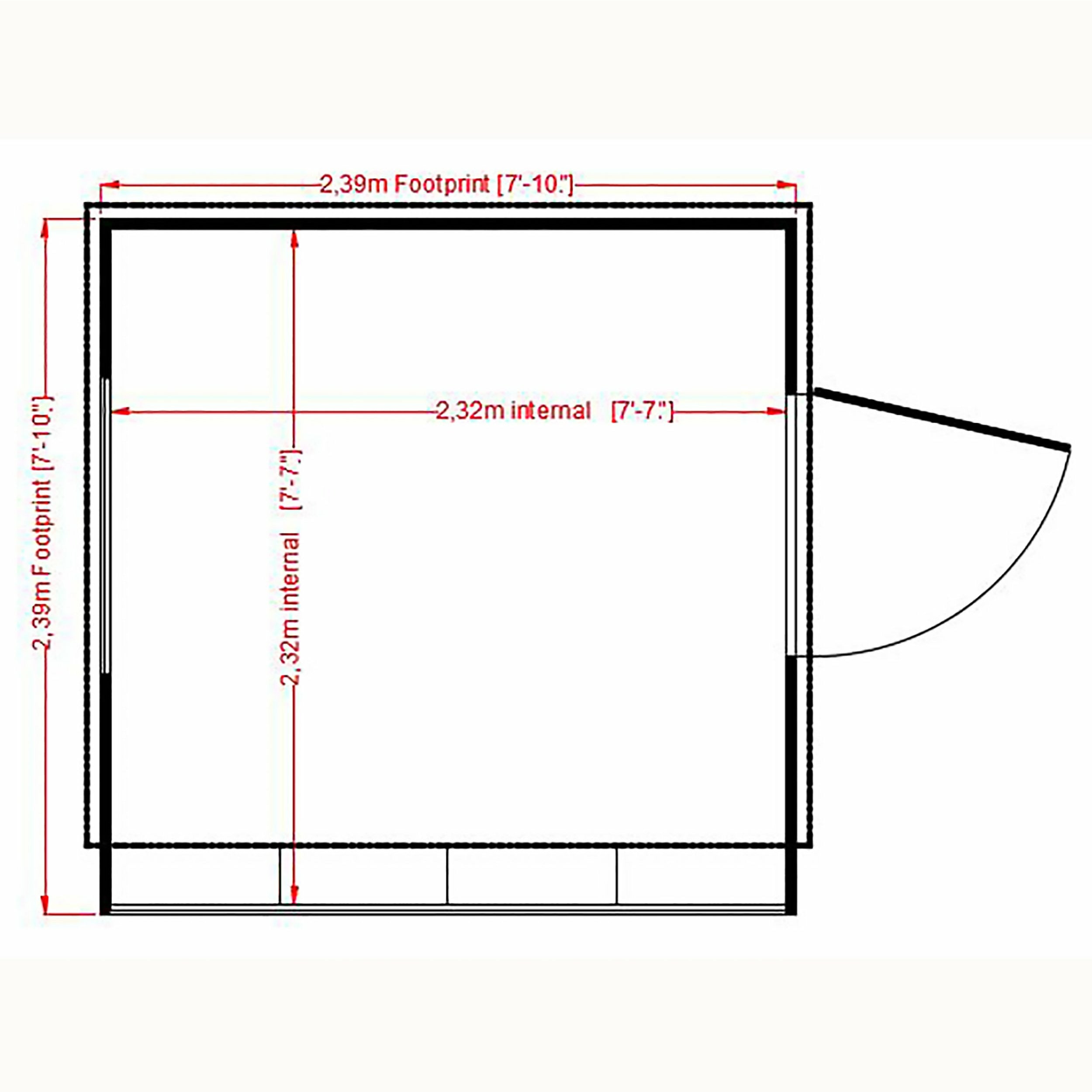 Shire Iceni Potting Shed  Greenhouse (8x8) ICEN0808DSL-1SA 5019804119011