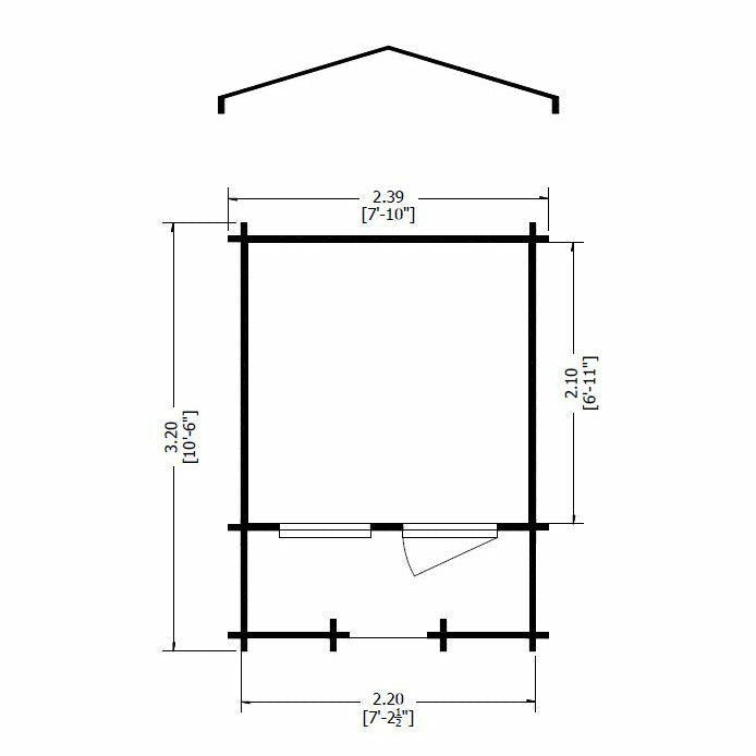 Shire Maulden 19mm Log Cabin With Veranda (8x8) MAUV0808L19-1AA 5060437984460 - Outside Store