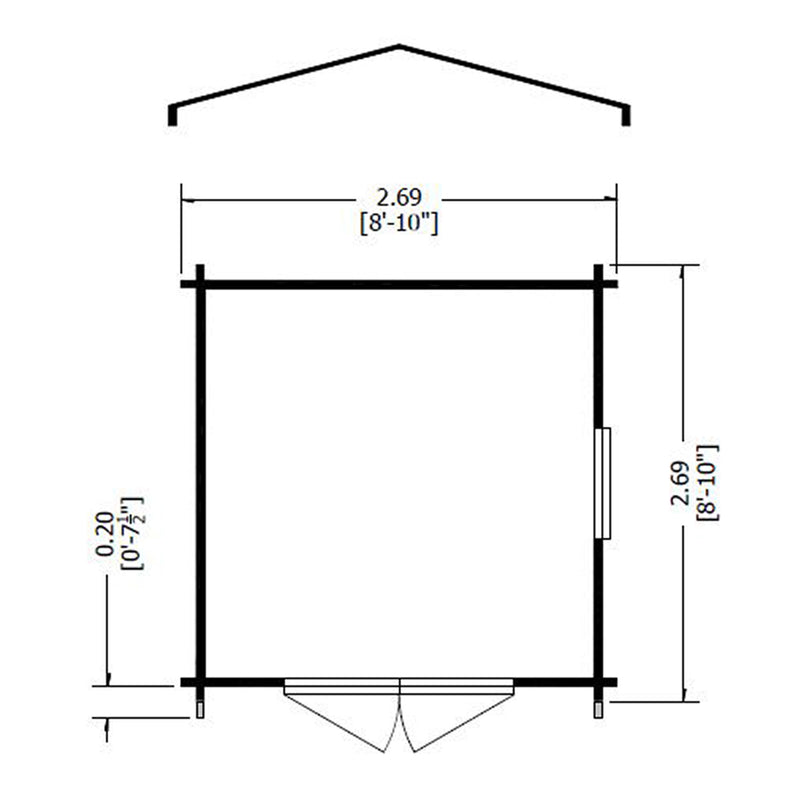 Shire Barnsdale 19mm Log Cabin (9x9) BARS0909L19-1AA 5060437988772 - Outside Store