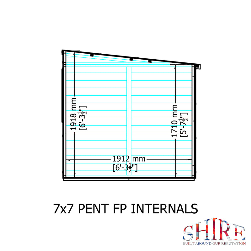 Shire Pent Shed (7x7) PENT0707DSL-1AA 5060437981780 - Outside Store