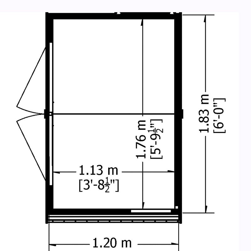 Shire Bute Shiplap Apex Double Door (4x6) BUTE0406DSL-1AA 5060437981711 - Outside Store