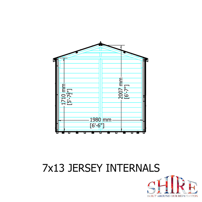 Shire Jersey Shed (7x13) JERS0713DSL-1AA 5060437981858 - Outside Store