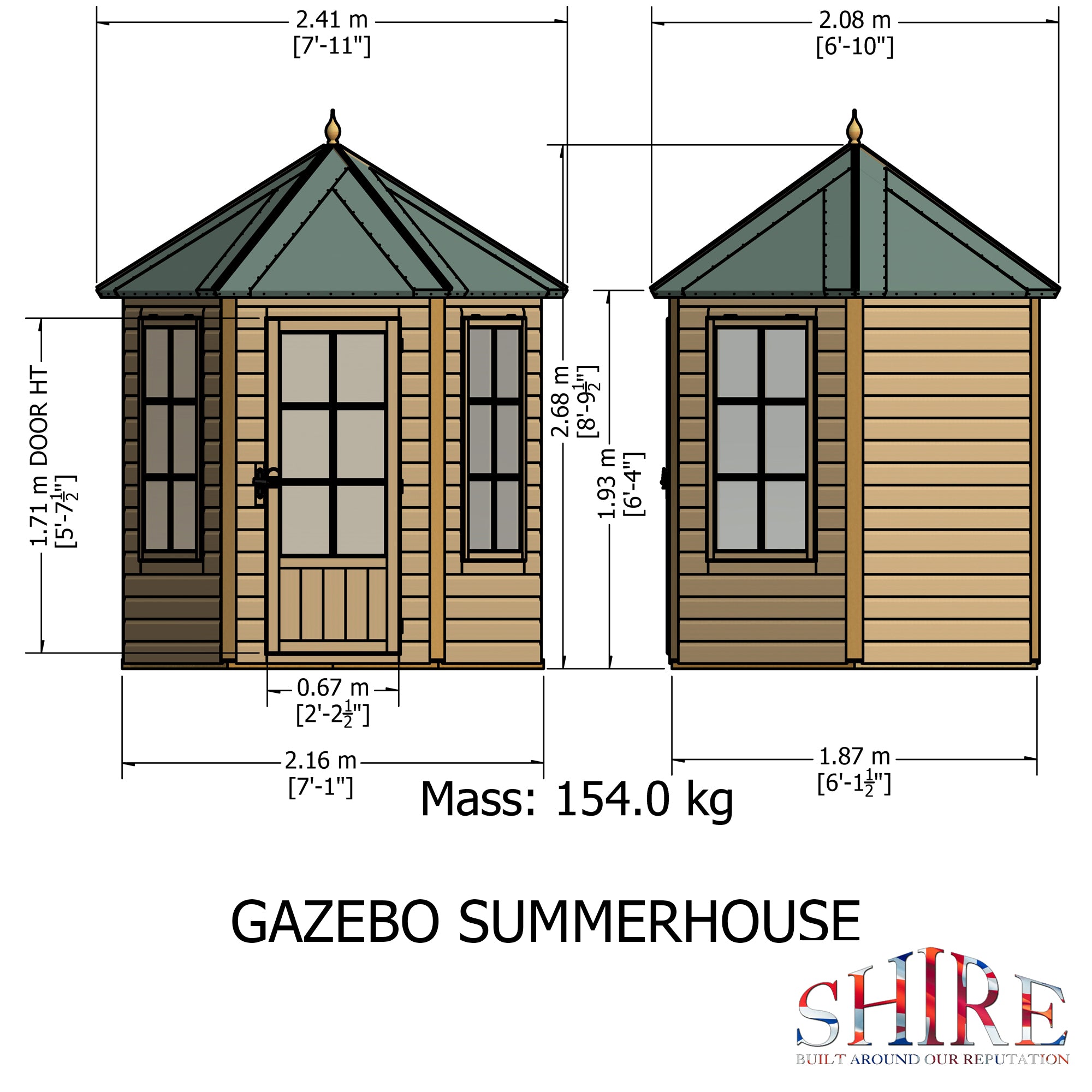 Shire Gazebo Summerhouse (7x6) GSHE0706DSL-1AA 5060437982039 - Outside Store