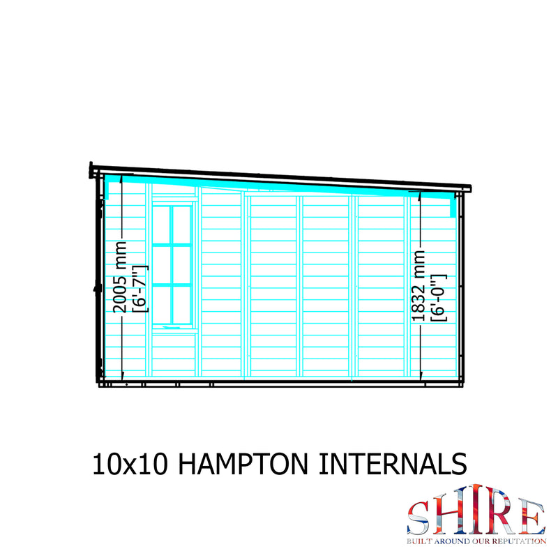 Shire Hampton (High Spec) Corner Summerhouse (10x10) HAMP1010DSL-1AA 5060490130279