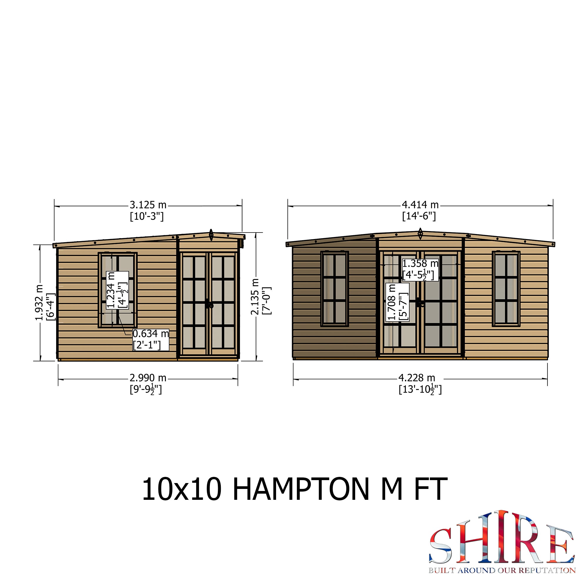 Shire Hampton (High Spec) Corner Summerhouse (10x10) HAMP1010DSL-1AA 5060490130279