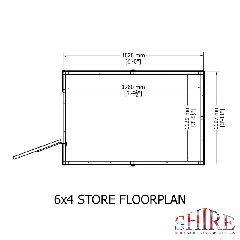 Shire Shetland Shiplap Apex Single Door (6m x 4m) Shed SHET0604DSL-1AA 5060437981698 - Outside Store