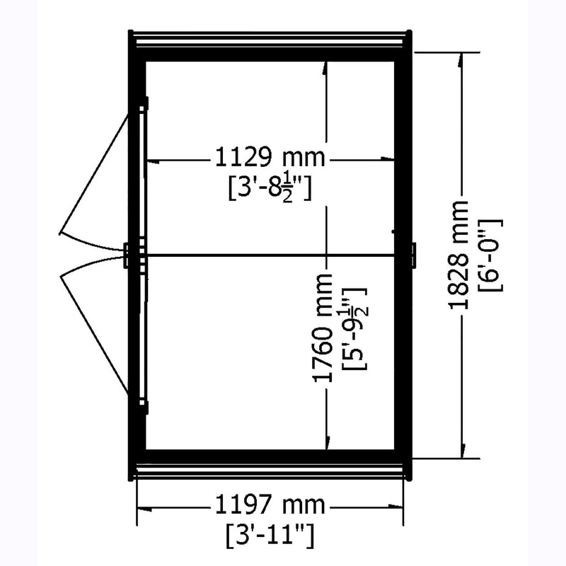 Shire Pressure Treated Overlap Shed Double Door (4x6) OVED0406POL-1AA 5060490130163 - Outside Store