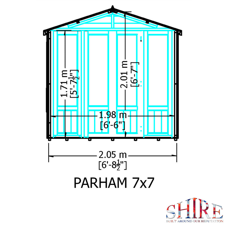 Shire Parham Summerhouse (7x7) PARH0707DSL-1AA 5060437981988