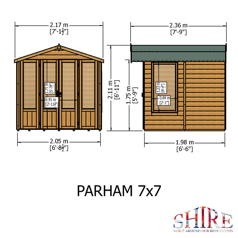 Shire Parham Summerhouse (7x7) PARH0707DSL-1AA 5060437981988