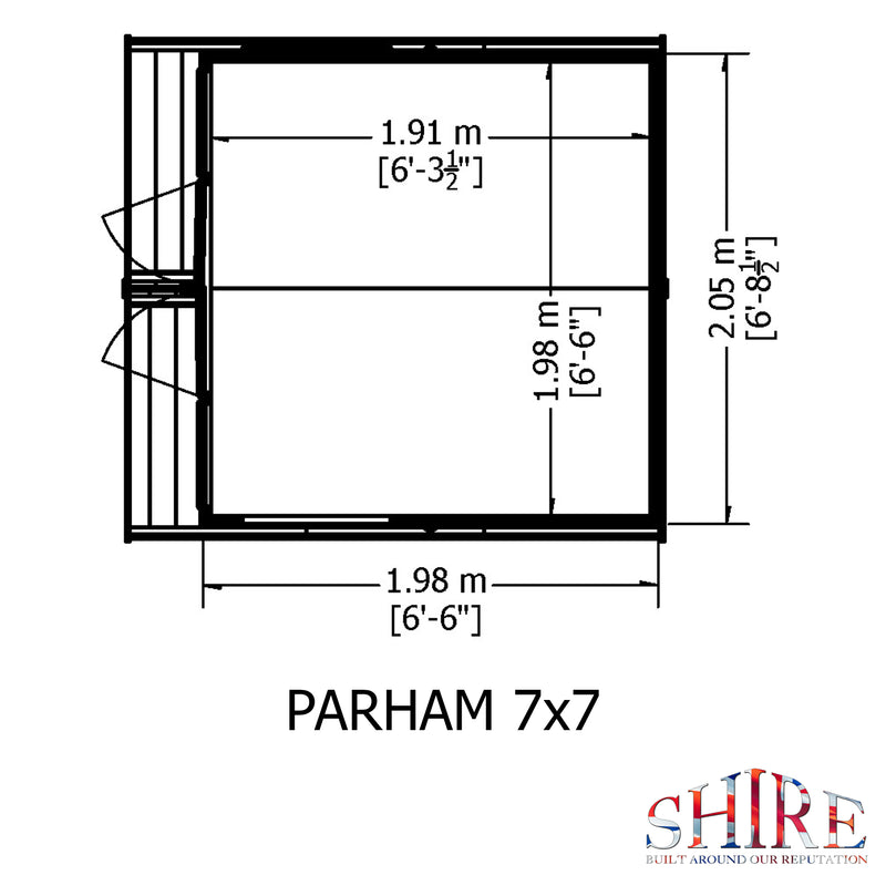 Shire Parham Summerhouse (7x7) PARH0707DSL-1AA 5060437981988