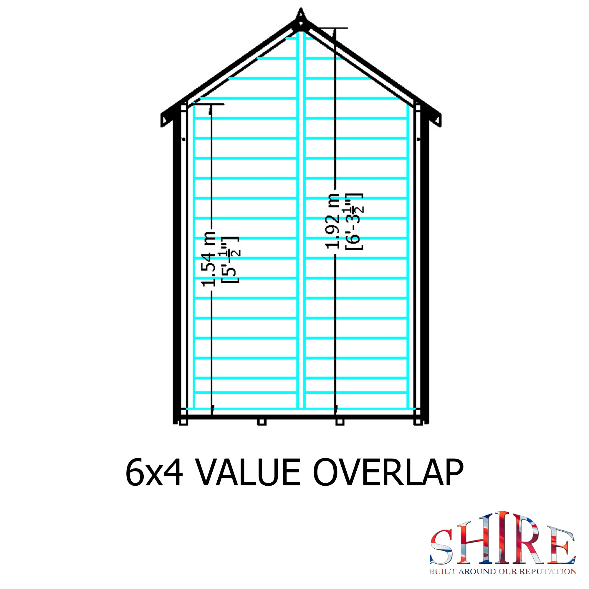 Shire Dip Treated Overlap Value Shed Single Door (6x4) OVSV0604DOL-1AA 5060490133331 - Outside Store