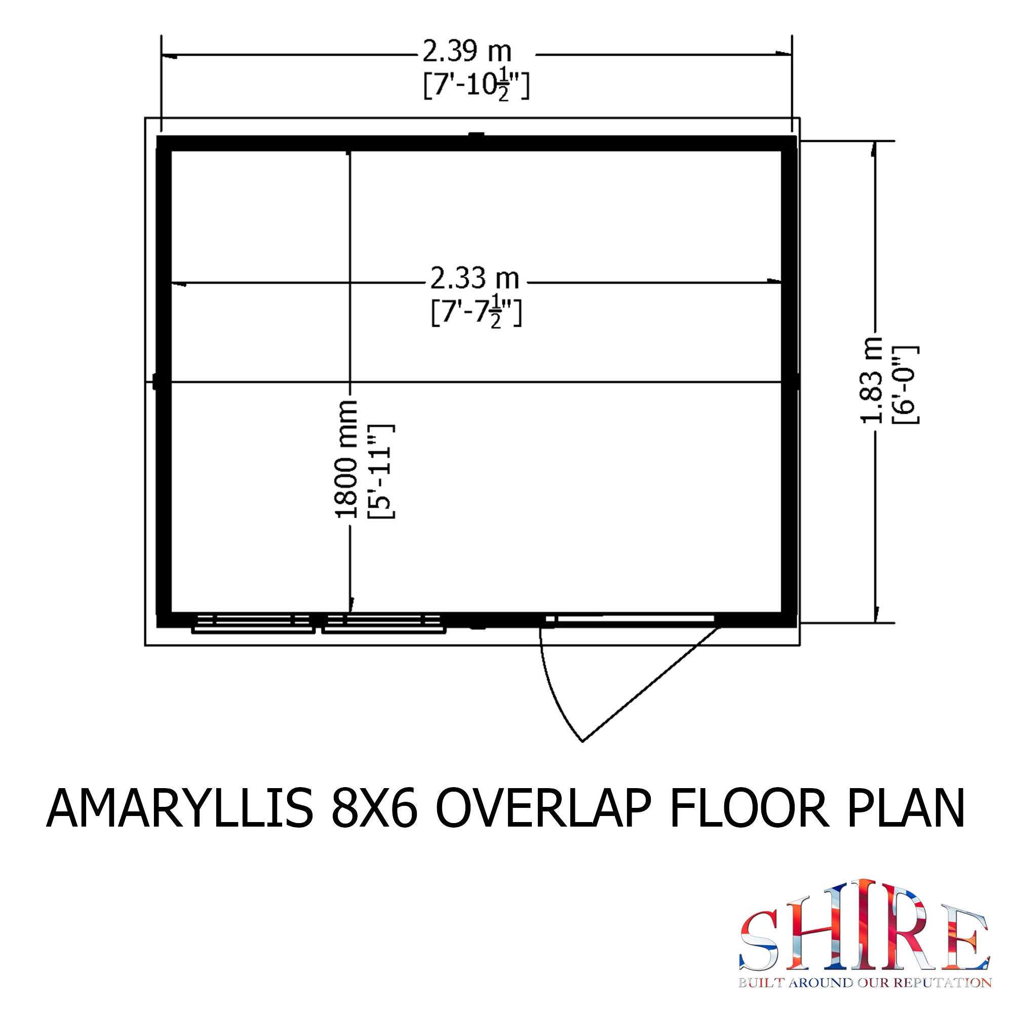 Shire Dip Treated Overlap Shed Single Door Reverse Apex Amaryllis (8x6) OVSR0806DOL-1AA 5060490134475 - Outside Store