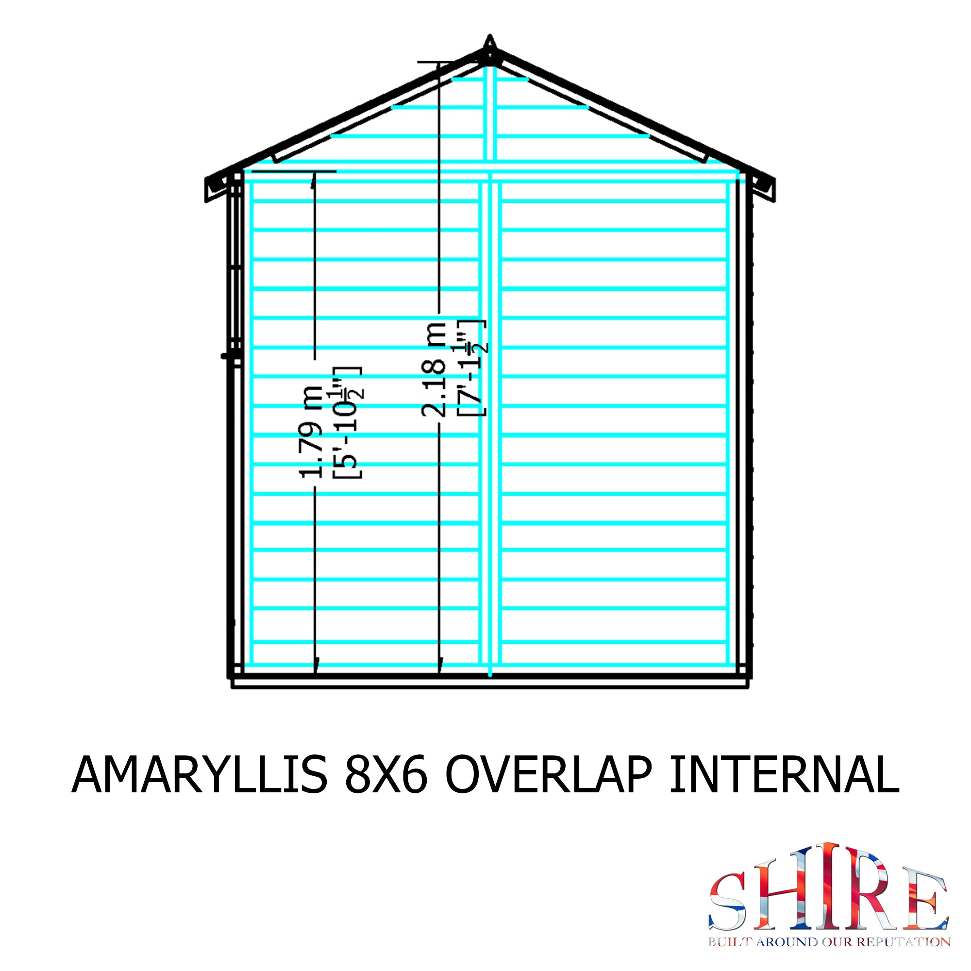 Shire Dip Treated Overlap Shed Single Door Reverse Apex Amaryllis (8x6) OVSR0806DOL-1AA 5060490134475 - Outside Store