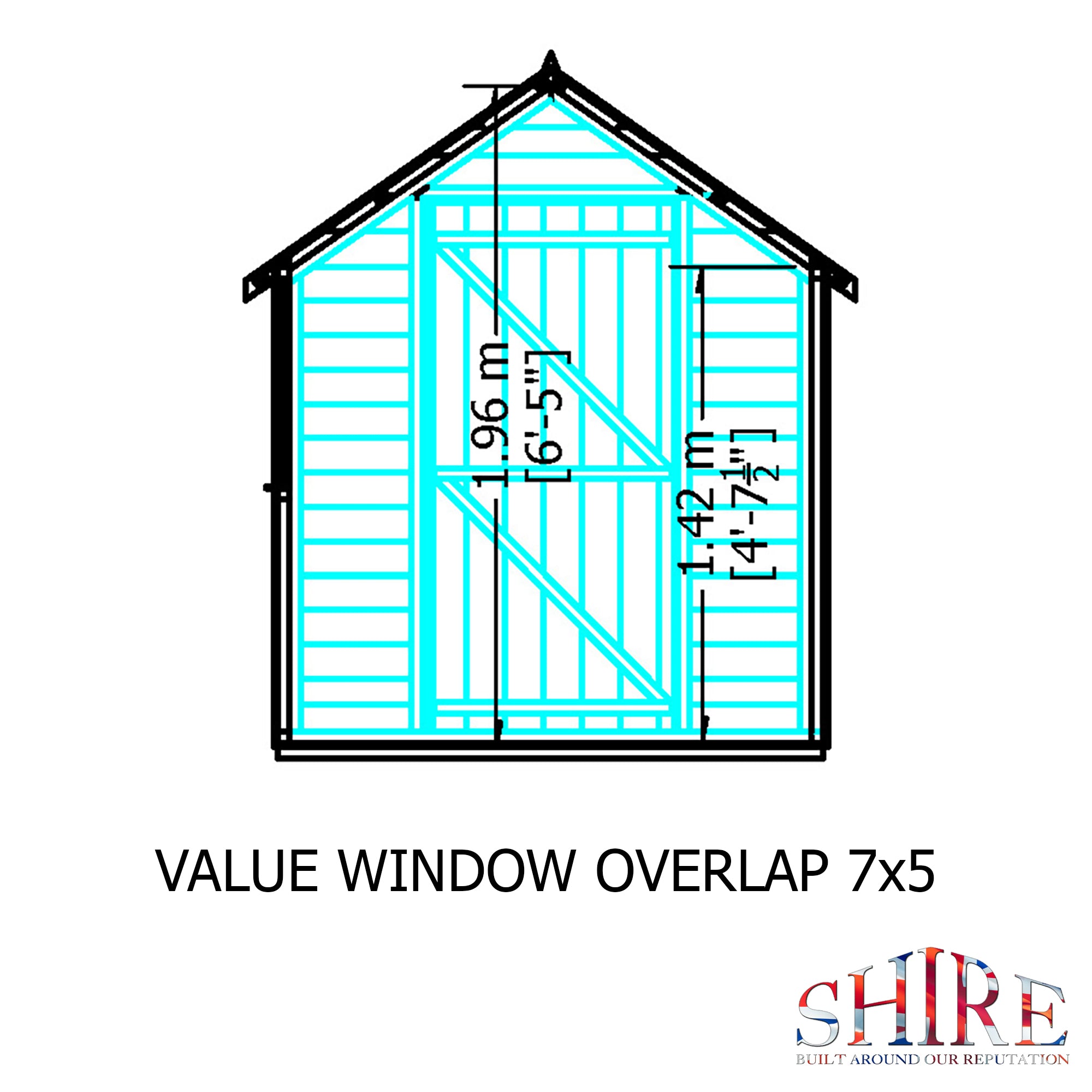 Shire Dip Treated Overlap Value Shed Single Door With Window (7x5) OVSW0705DOL-1AA 5060490134512 - Outside Store