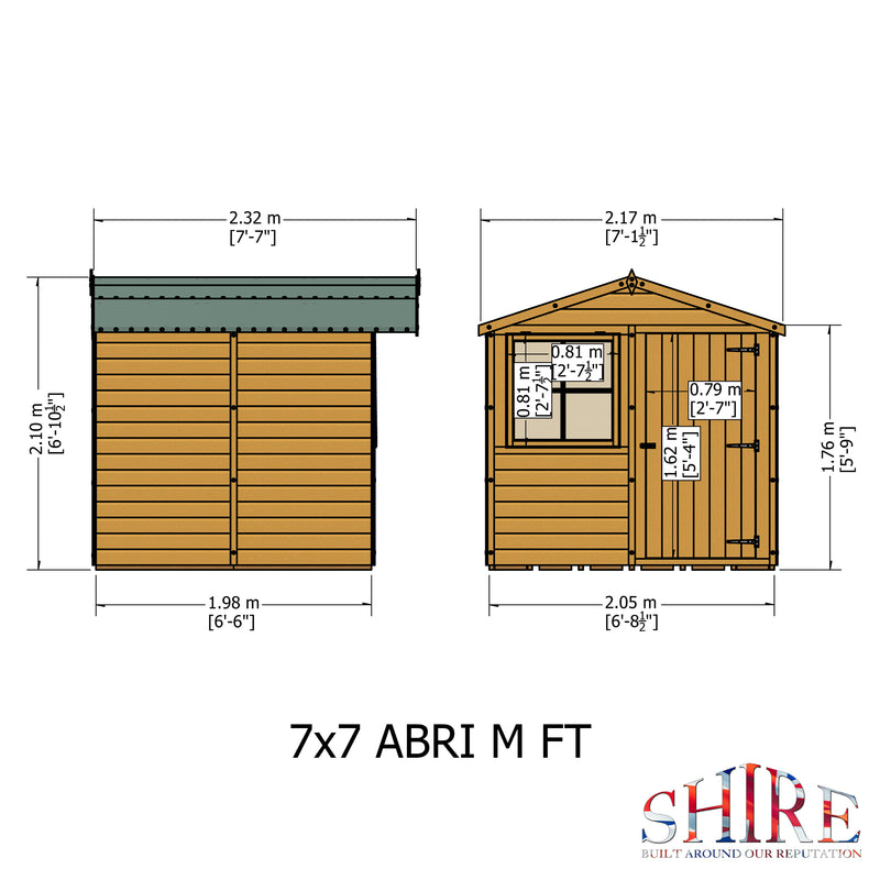 Shire Abri Shed (7x7) ABRI0707DSL-1AA 5060437981773 - Outside Store