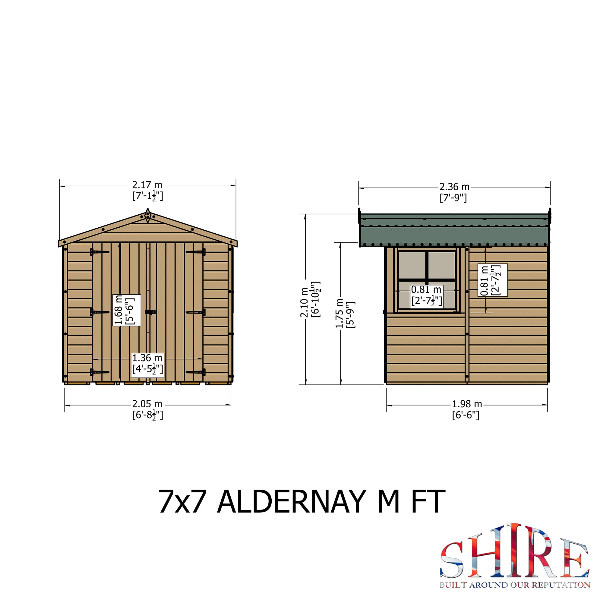 Shire Alderney Shed (7x7) ALDE0707DSL-1AA 5060437981803 - Outside Store