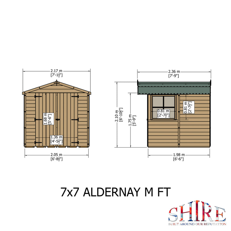 Shire Alderney Shed (7x7) ALDE0707DSL-1AA 5060437981803 - Outside Store