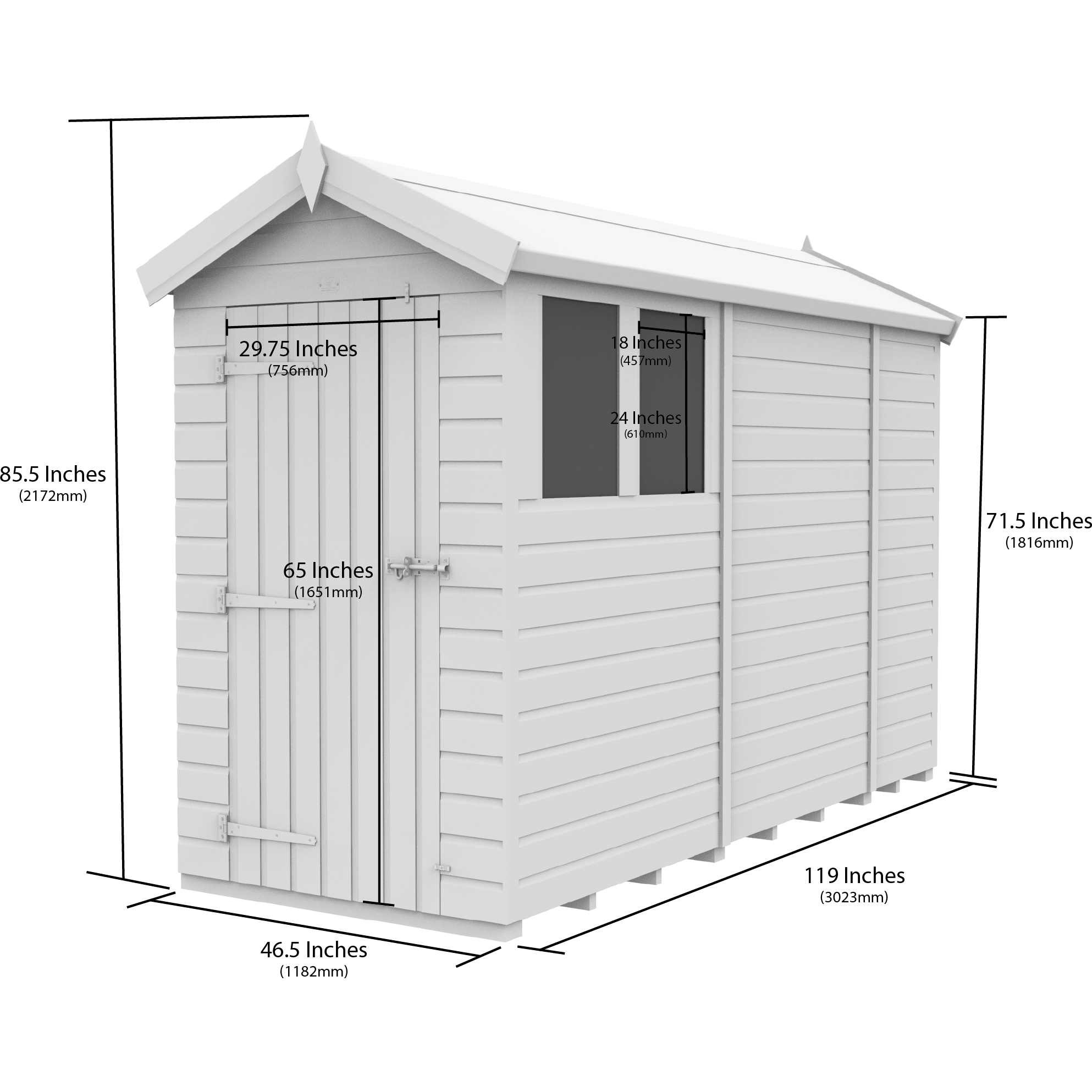 Total Sheds (4x10) Pressure Treated Apex Shed