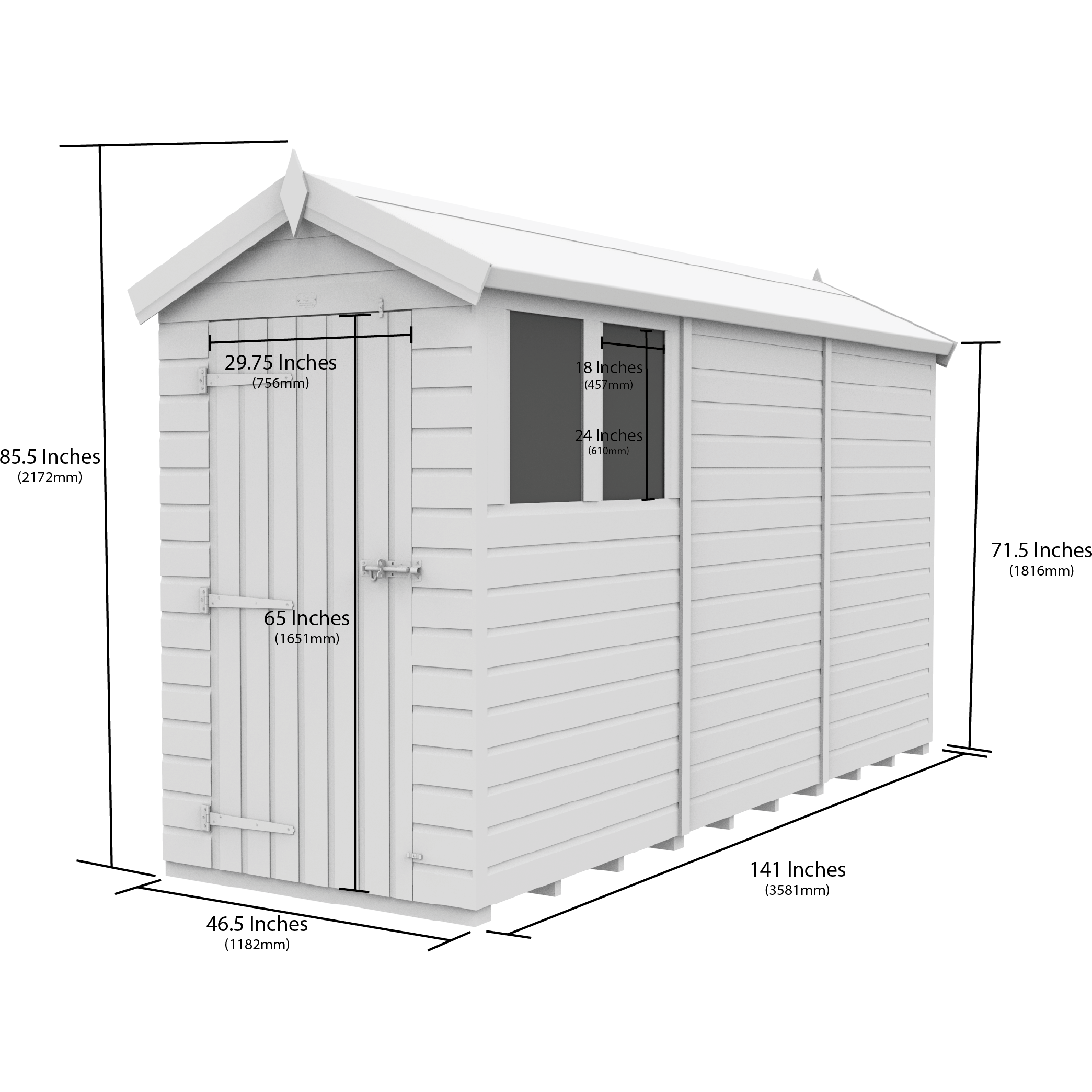 Total Sheds (4x12) Pressure Treated Apex Shed