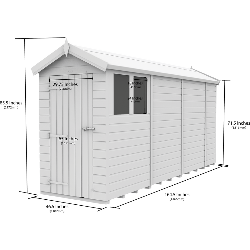 Total Sheds (4x14) Pressure Treated Apex Shed