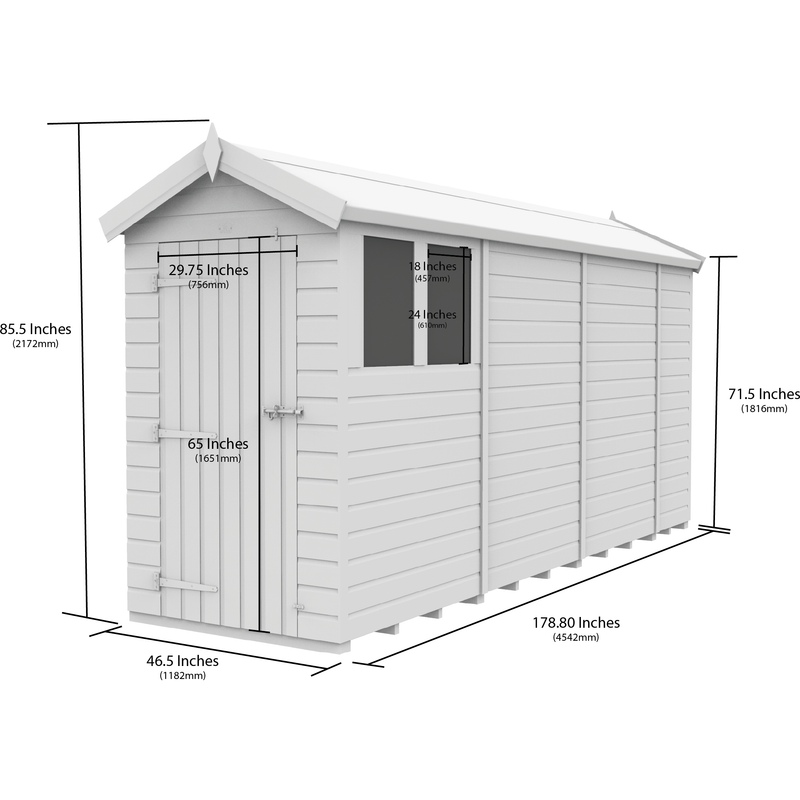 Total Sheds (4x15) Pressure Treated Apex Shed