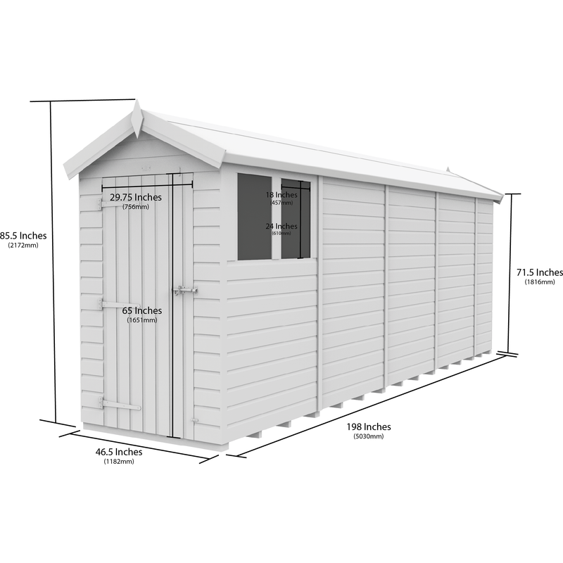 Total Sheds (4x17) Pressure Treated Apex Shed