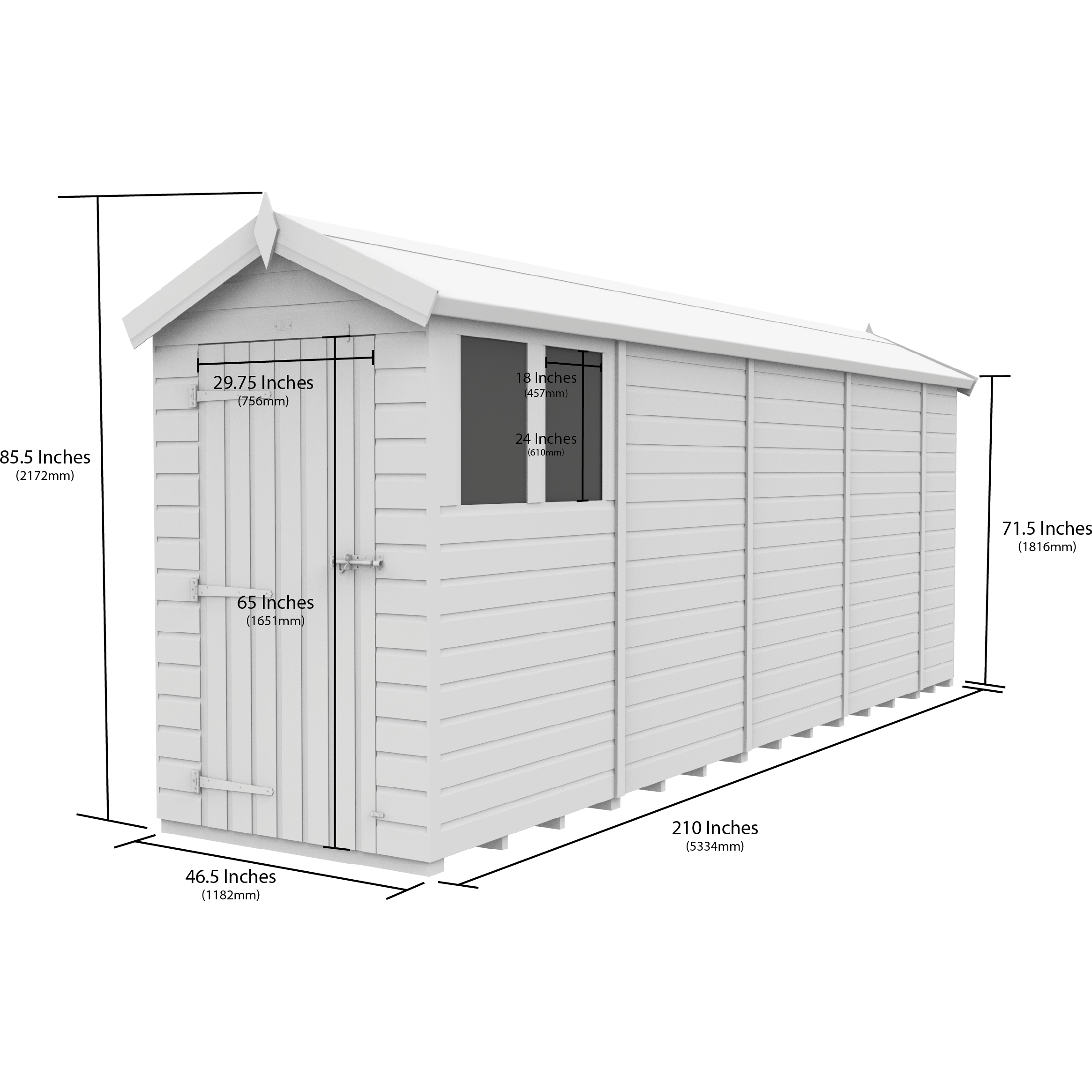 Total Sheds (4x18) Pressure Treated Apex Shed