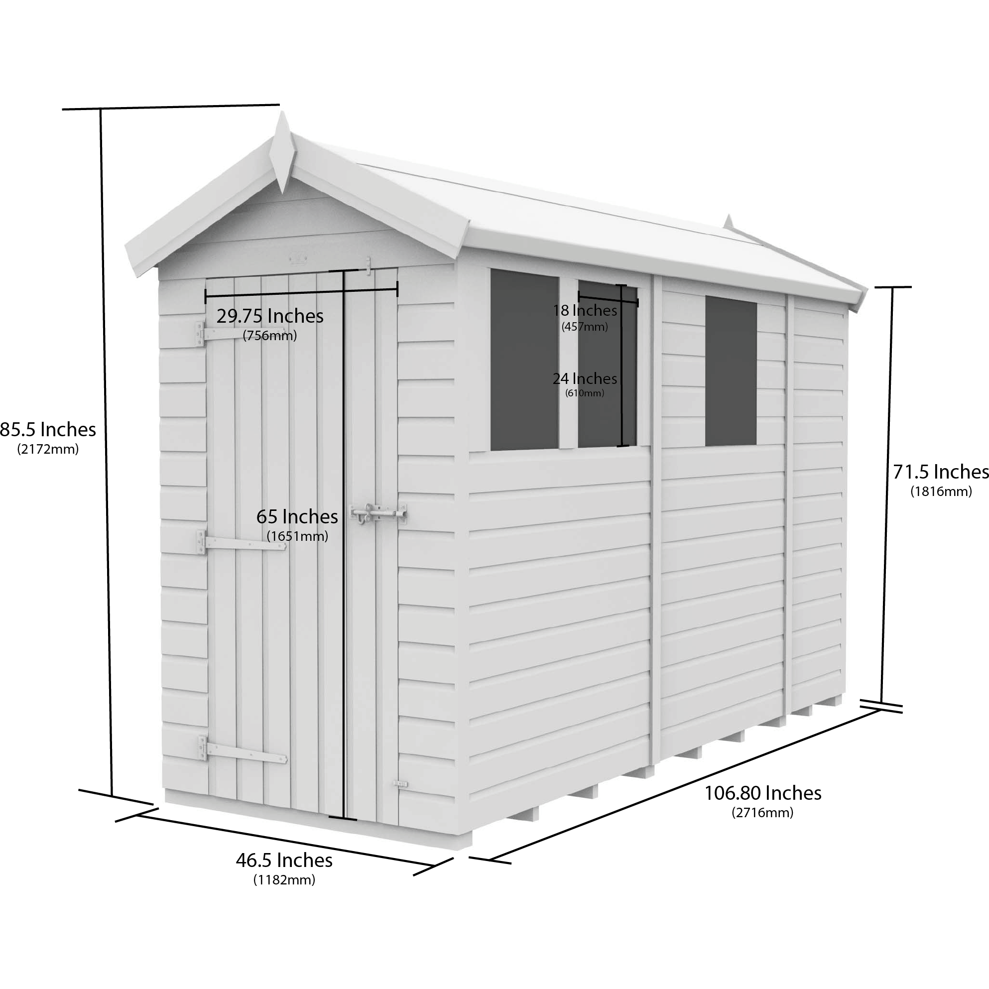 Total Sheds (4x9) Pressure Treated Apex Shed