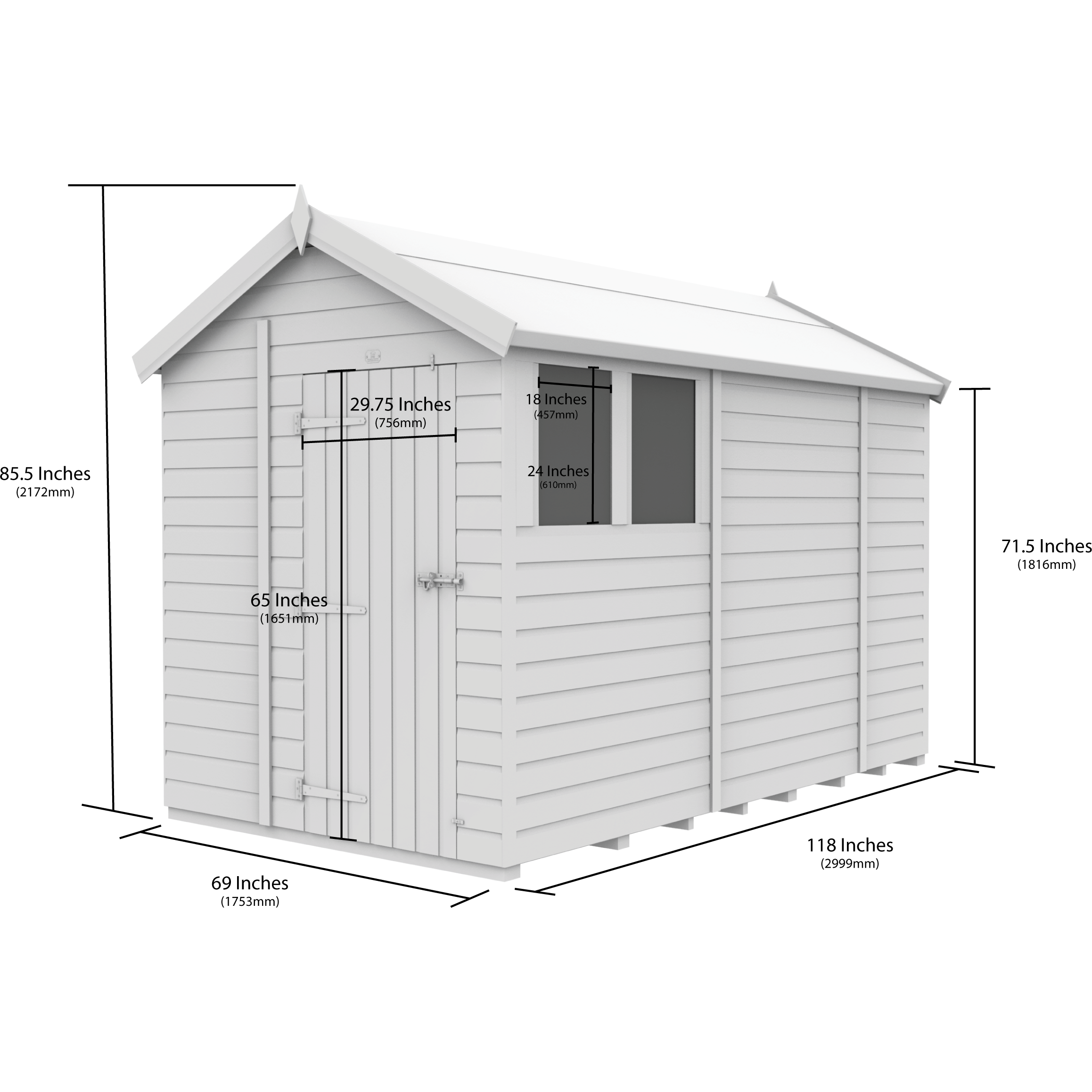 Total Sheds (6x10) Pressure Treated Apex Shed