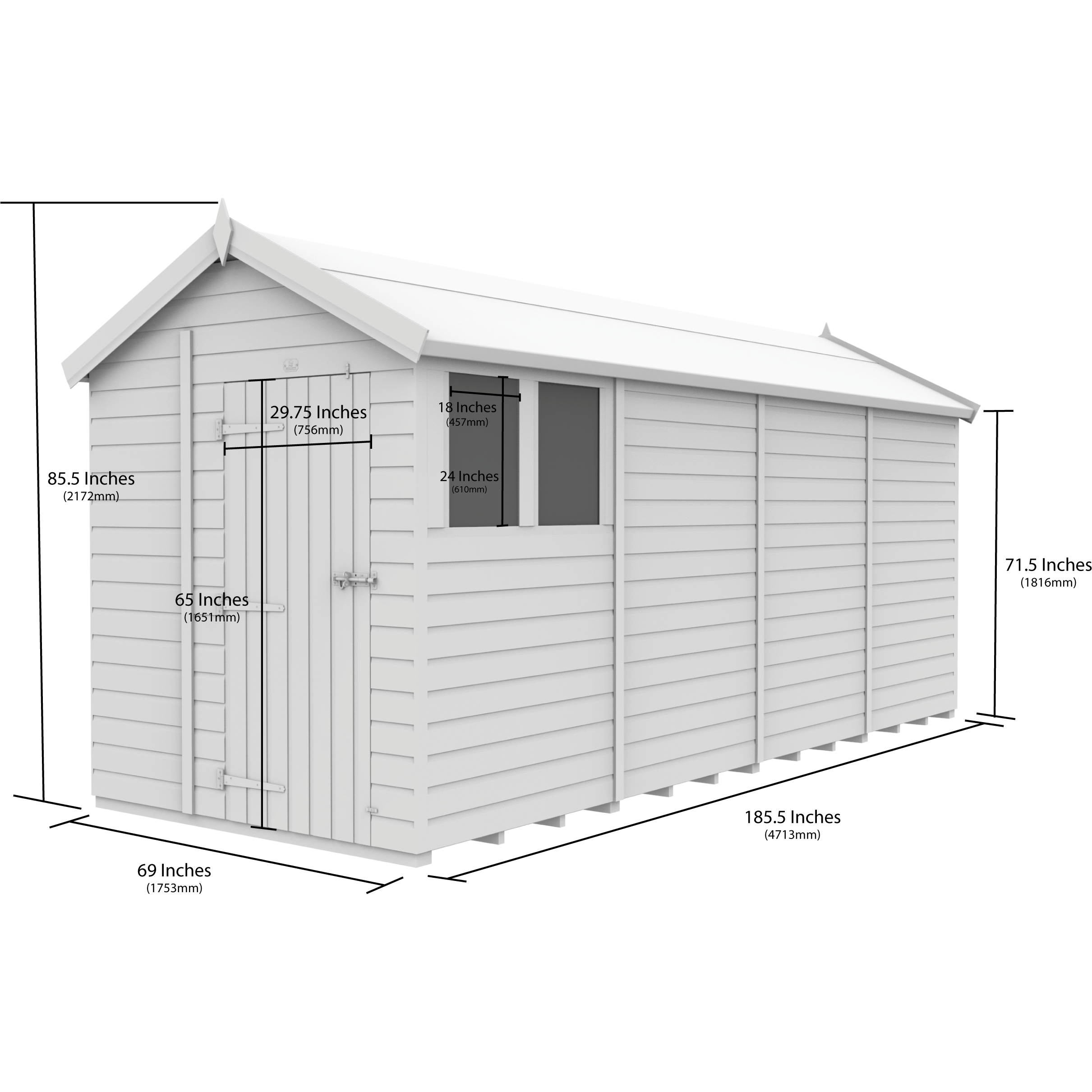 Total Sheds (6x16) Pressure Treated Apex Shed