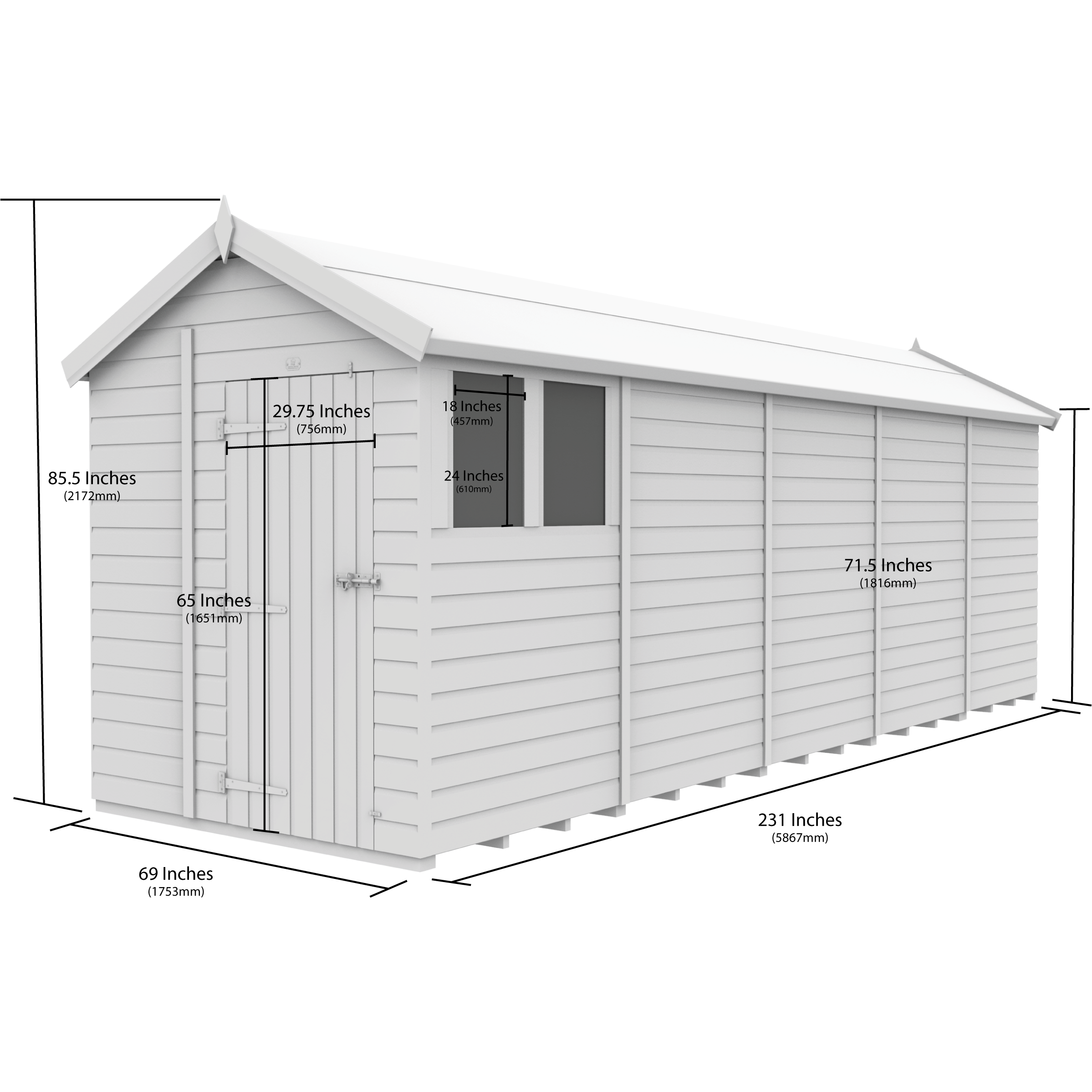 Total Sheds (6x20) Pressure Treated Apex Shed