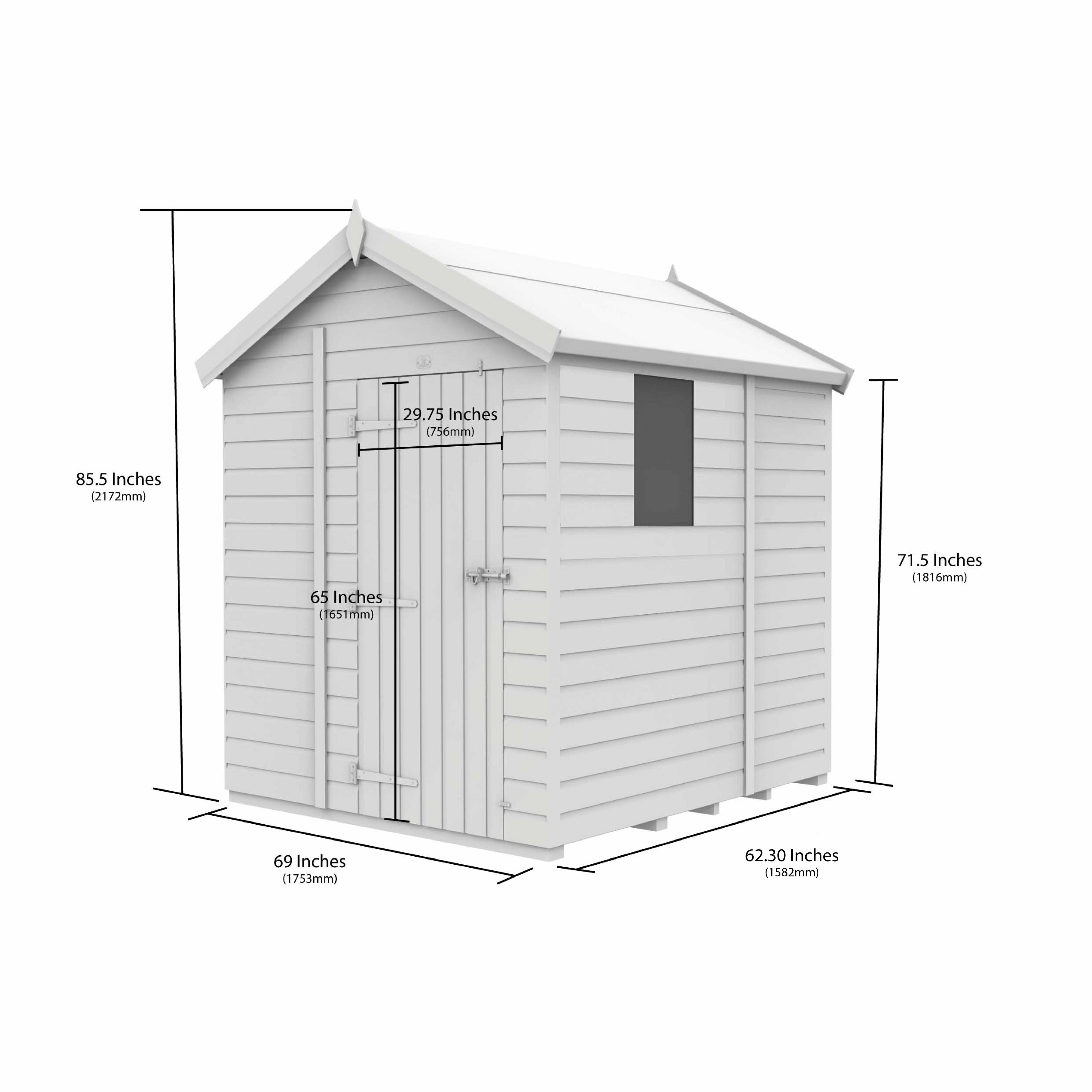 Total Sheds (6x5) Pressure Treated Apex Shed