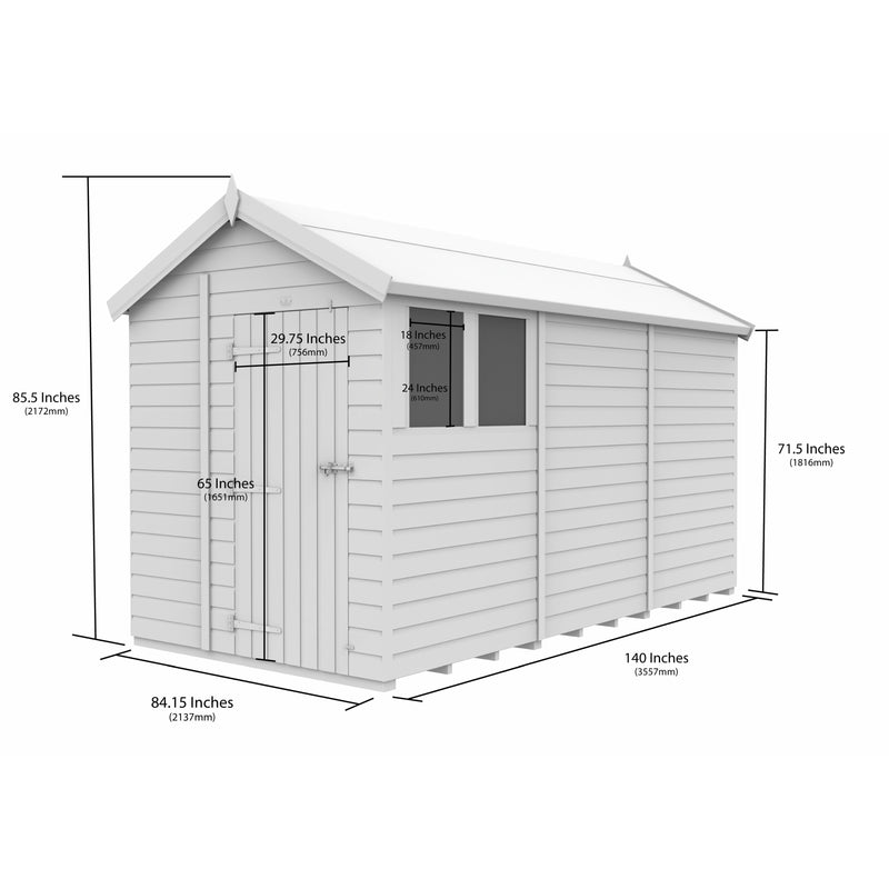 Total Sheds (7x12) Pressure Treated Apex Shed