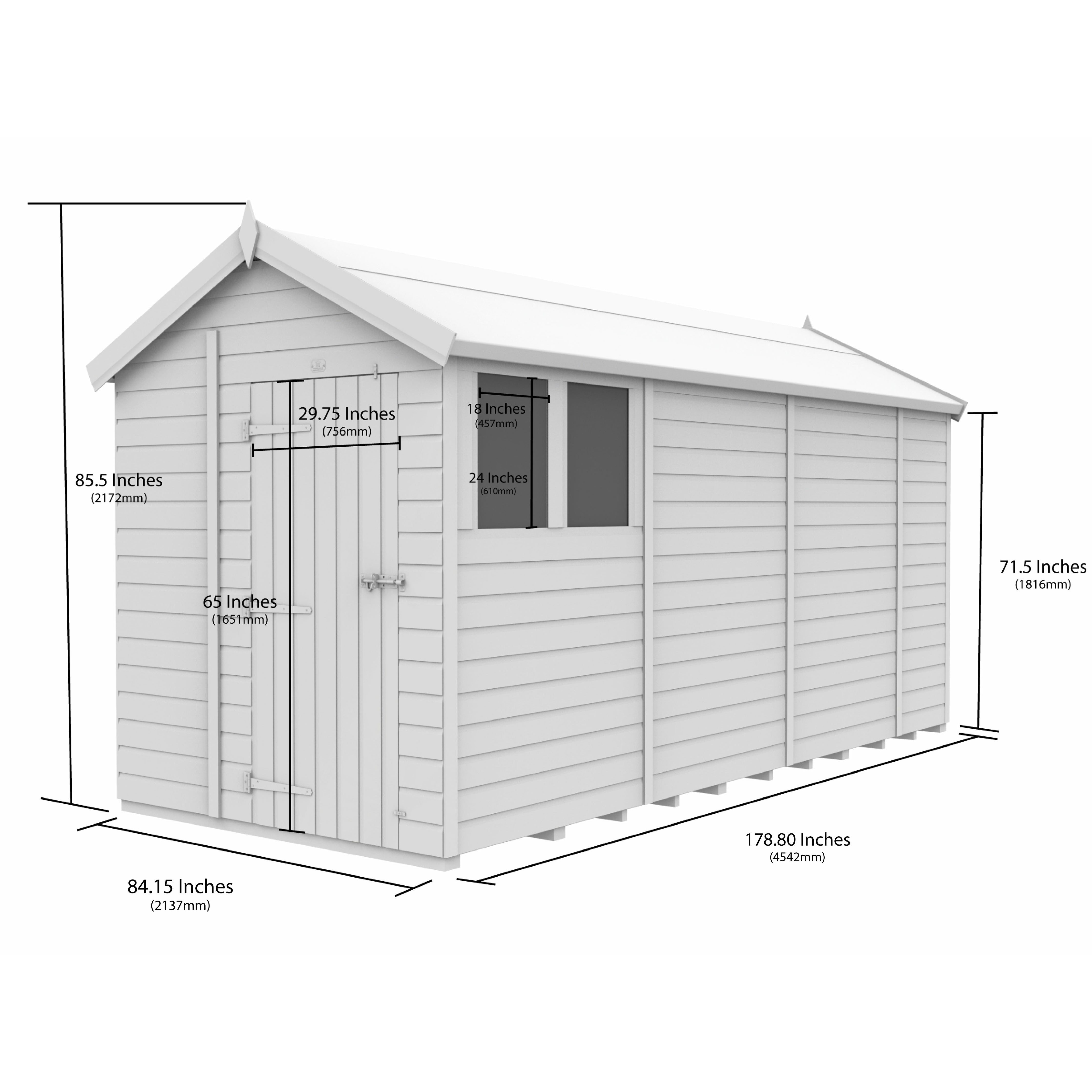 Total Sheds (7x15) Pressure Treated Apex Shed