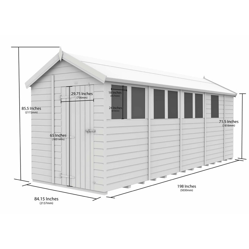 Total Sheds (7x17) Pressure Treated Apex Shed