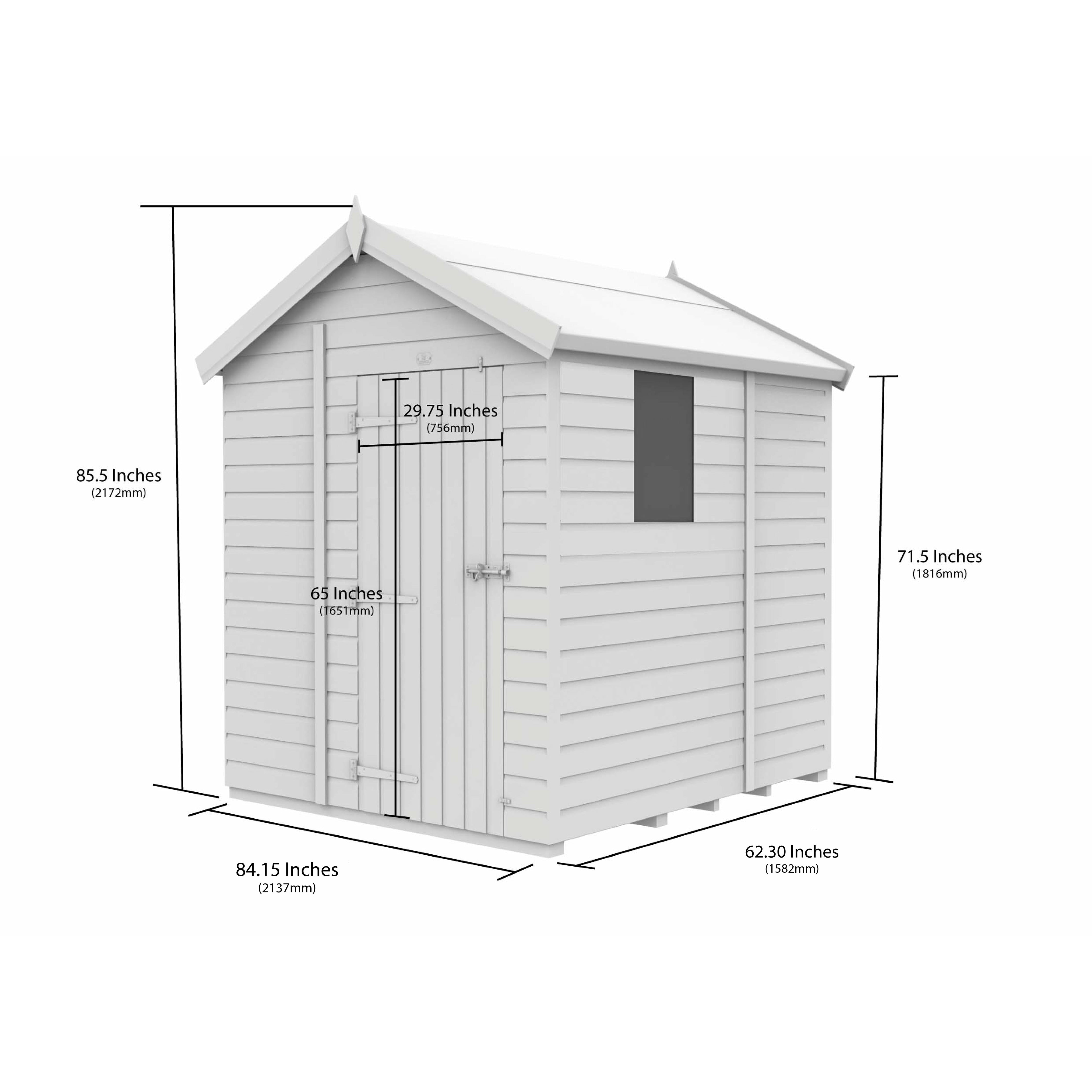 Total Sheds (7x5) Pressure Treated Apex Shed